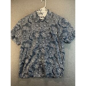 Columbia Men's Navy & White Floral Short-Sleeve Button-Down Shirt